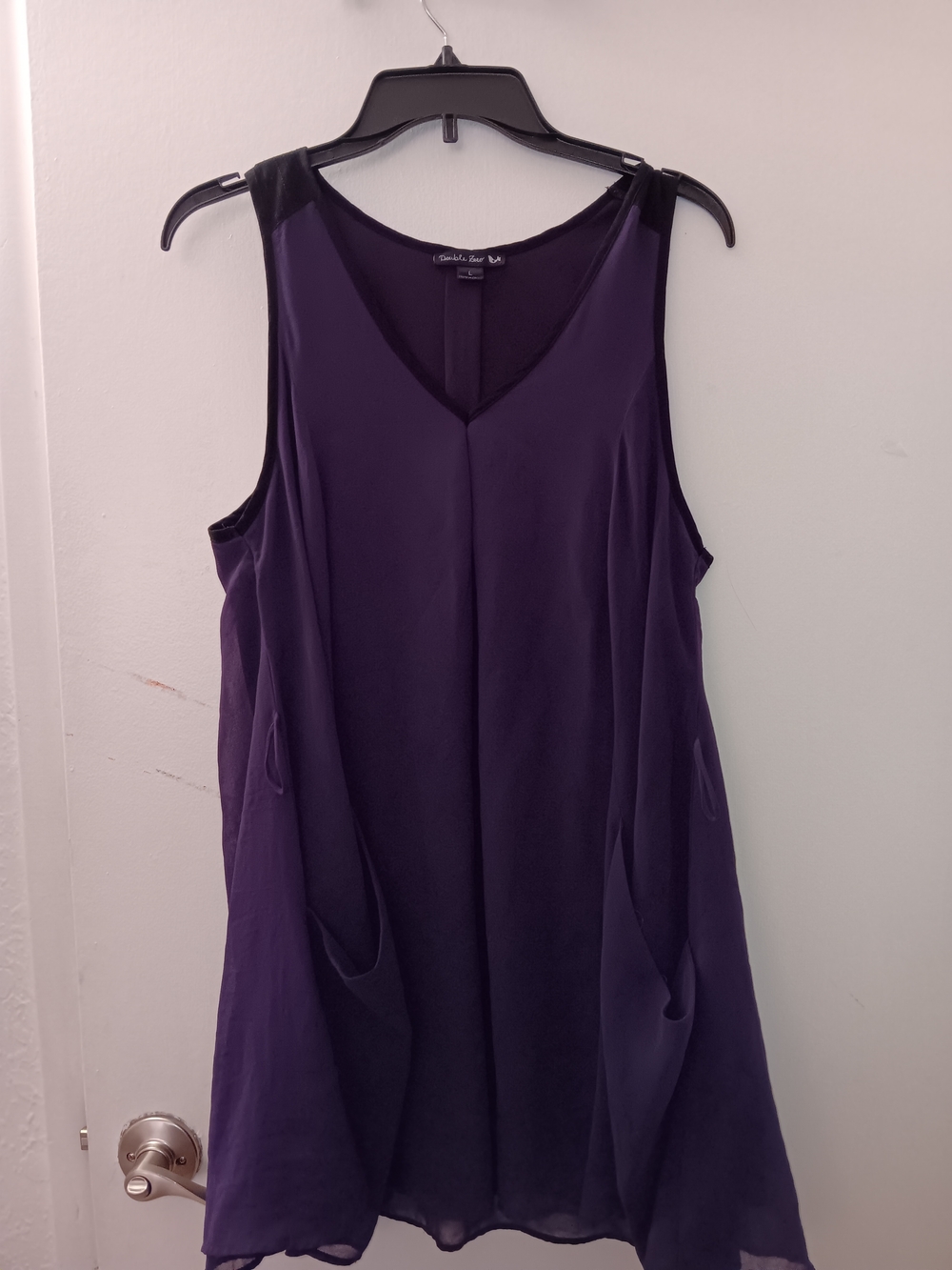 Sleeveless V-Neck Purple Tunic Top